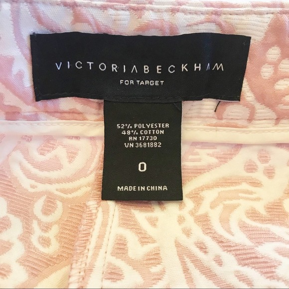 Victoria Beckham For Target Pleated Jacquard Blush Pink Shorts 0 - Picture 5 of 13